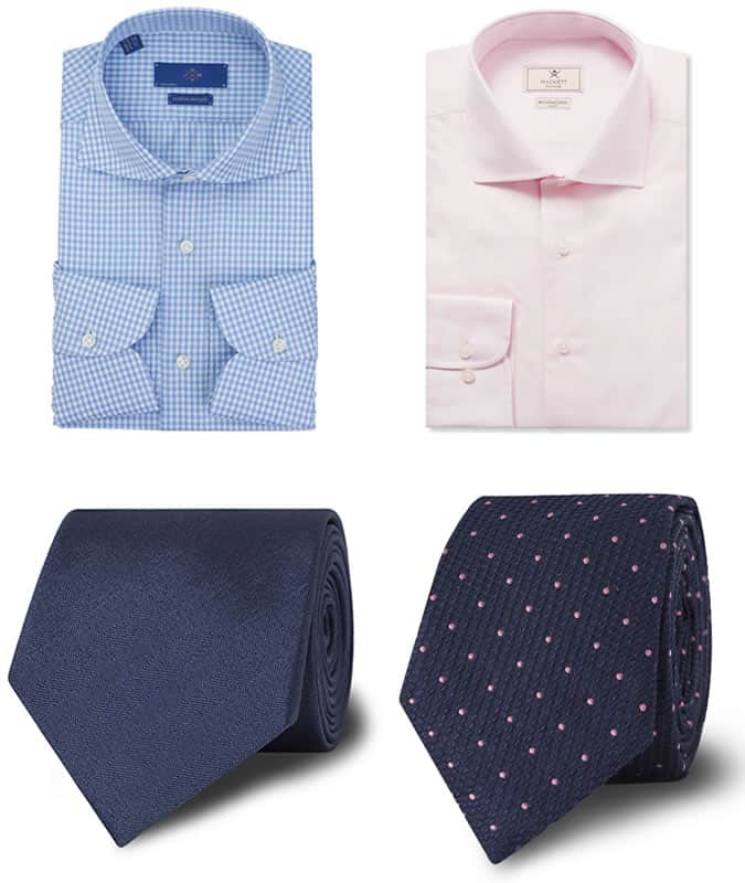 Men's Block Colours and Patterns - Shirt and Tie Combinations
