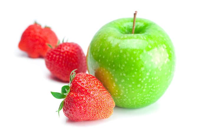 Apples and strawberries contain malic acid, a natural tooth cleaner