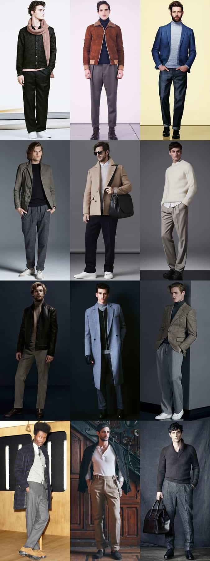 Men's Wide Leg Trousers/Jeans Outfit Inspiration Lookbook