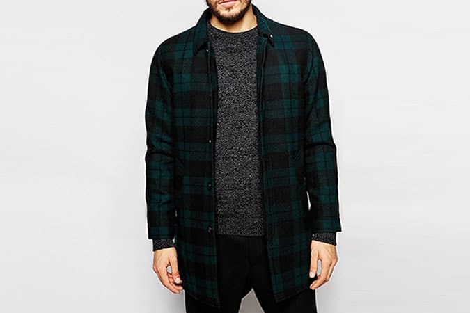 Peter Werth Wool Tartan Trench Coat