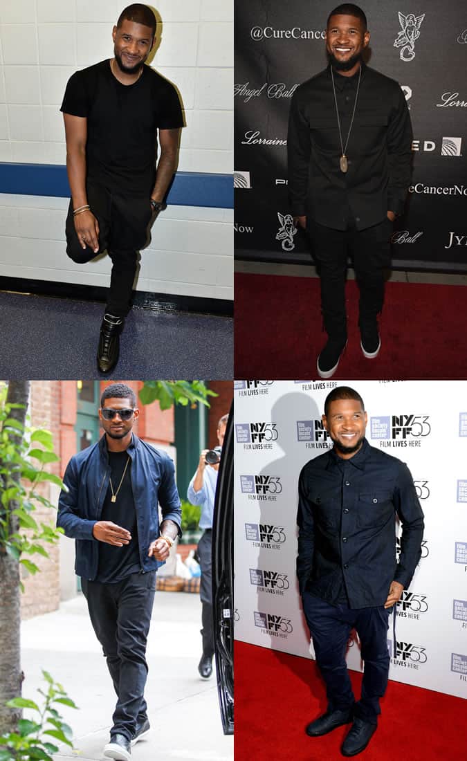 Usher Single-Colour and Monochrome Outfits Lookbook