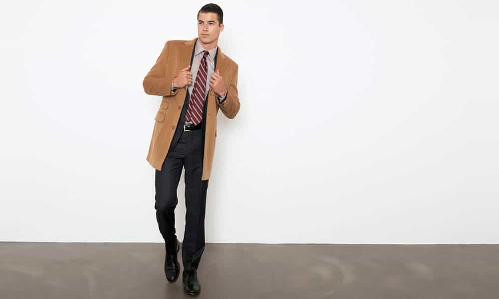 Combatant Gentlemen Camel Wool Overcoat