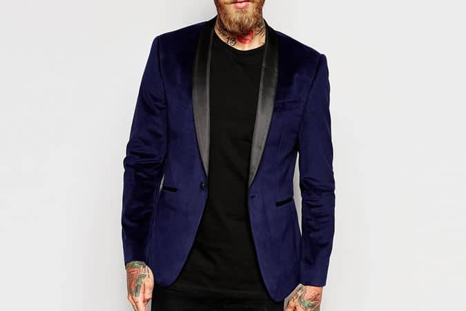ASOS Skinny Blazer In Velvet