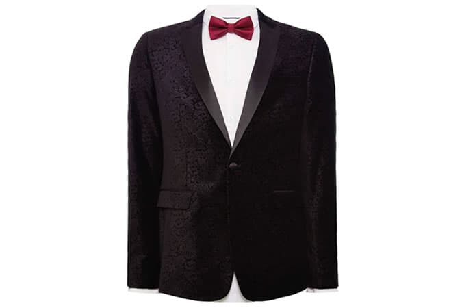 Burton Black Velvet Printed Blazer