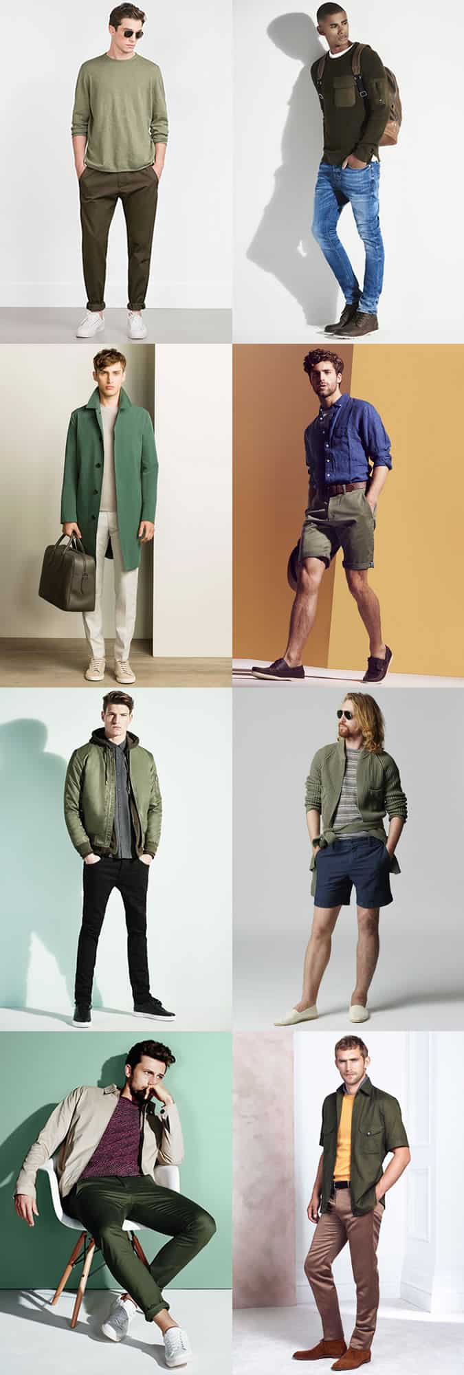 Men's Spring/Summer 2016 Green Clothing Outfit Inspiration Lookbook