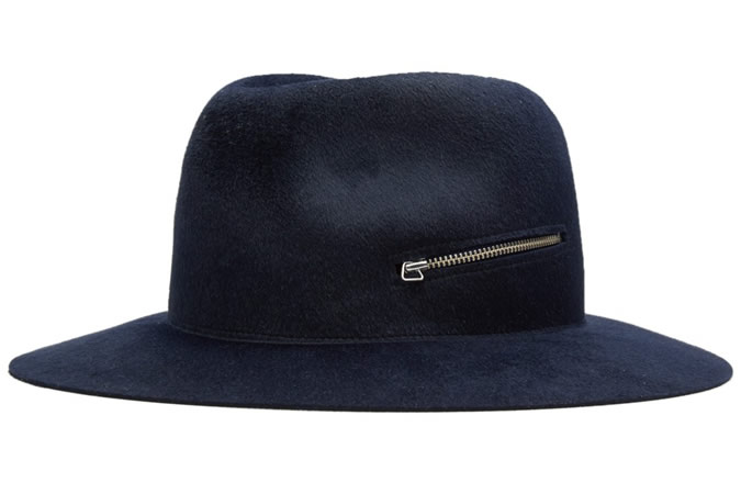 Larose Paris Zip Fedora in Navy