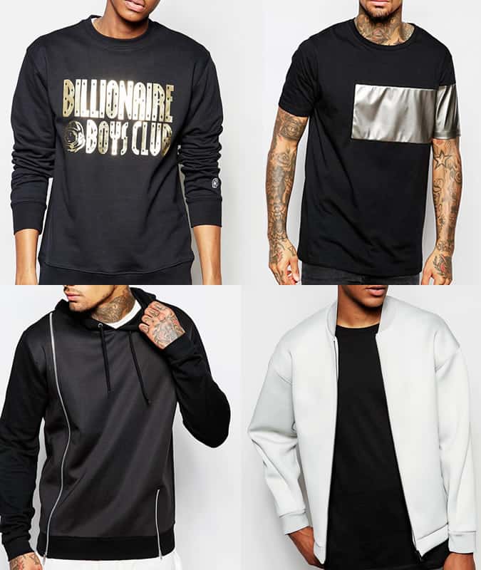 Men's Neoprene and Metallic Print Clothing