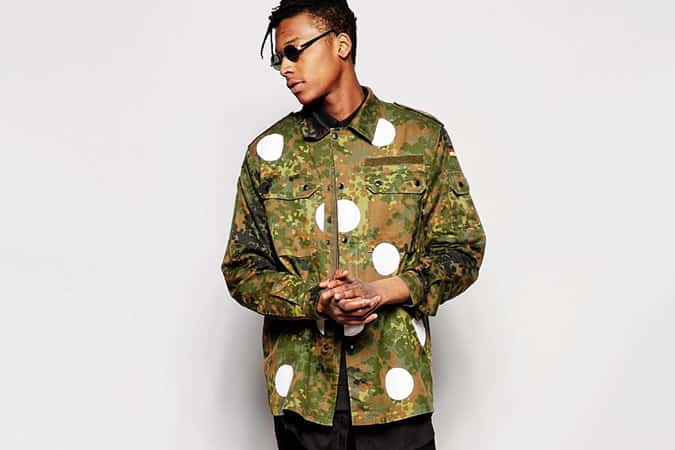 Reclaimed Vintage Camo Jacket With Polka Print