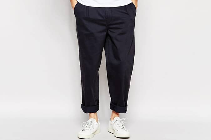 ADPT Pleated Chinos In Wide Leg Fit