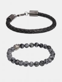 Simon Carter Leather And Semi Precious Bracelet Pack Exclusive To Asos