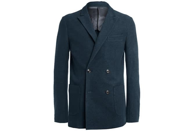 Casely-Hayford Navy Koston Slim-Fit Double-Breasted Textured-Cotton Suit Jacket