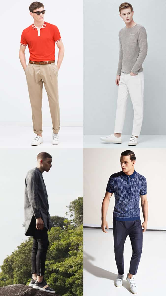 Men's Velcro and Elastic Strap Trainers Outfit Inspiration Lookbook