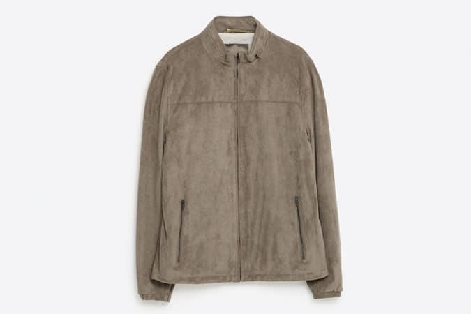 PERFORATED FAUX SUEDE JACKET