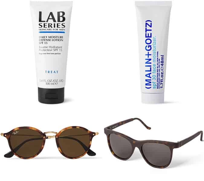 Men's SPF Moisturisers and 100% UV Sunglasses