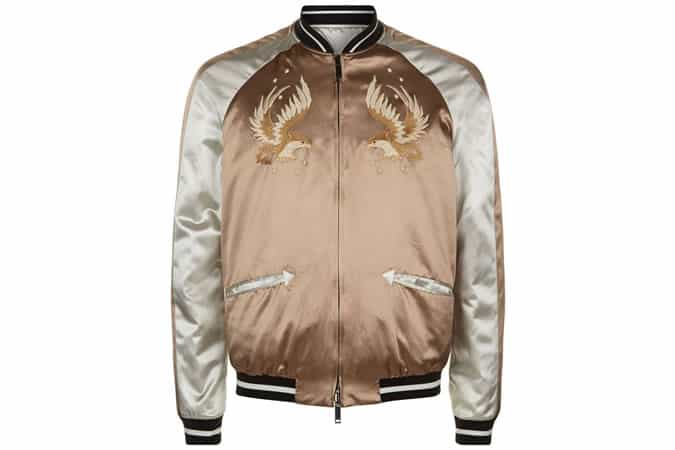 Valentino Eagle Satin Bomber Jacket