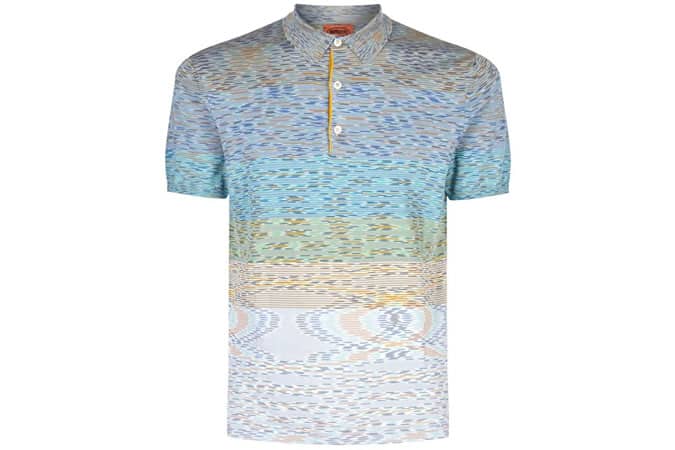 Missoni Fine Stripe Knit Polo Shirt