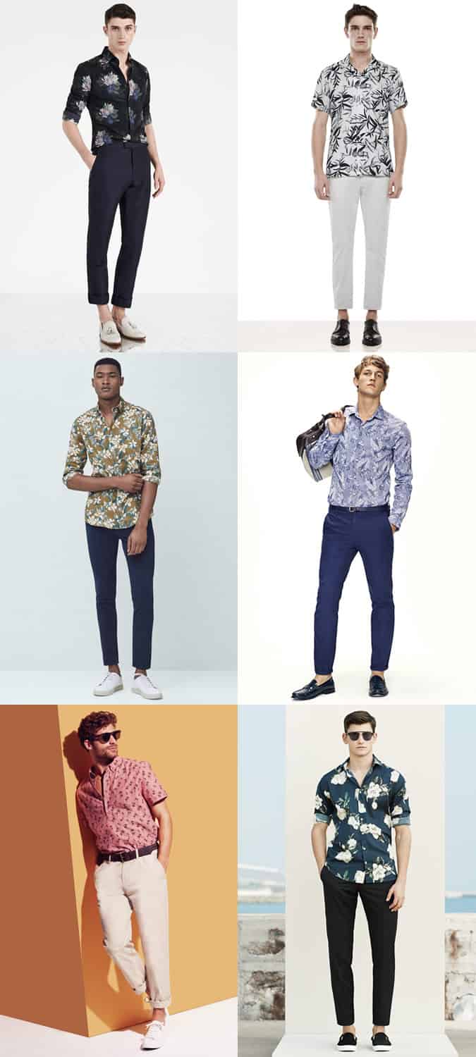 Men's Chinos with Floral Shirts - Spring/Summer Outfit Inspiration Lookbook