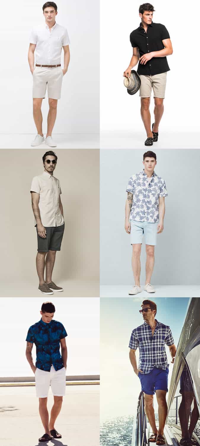 Men's Short-Sleeved Shirts With Shorts - Spring/Summer Outfit Inspiration Lookbook
