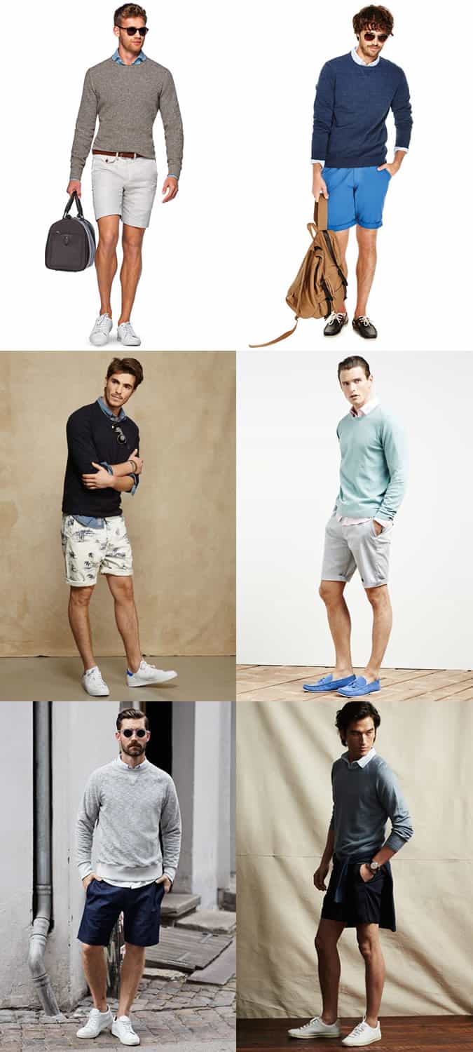 Men's Oxford Shirts, Sweatshirts/Jumpers and Shorts - Spring/Summer Outfit Inspiration Lookbook