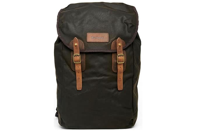 Barbour Wax Backpack With Leather Details