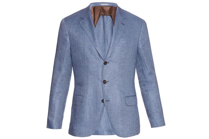 Brunello Cucinelli Herringbone Linen Blazer