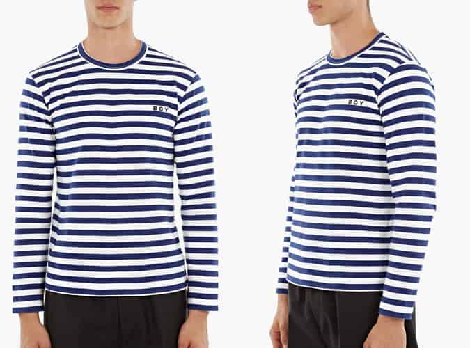 Comme Des Garcons Striped Cotton BOY T-Shirt