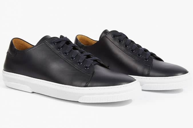 A.P.C. Dark Navy Leather Jaden Sneakers