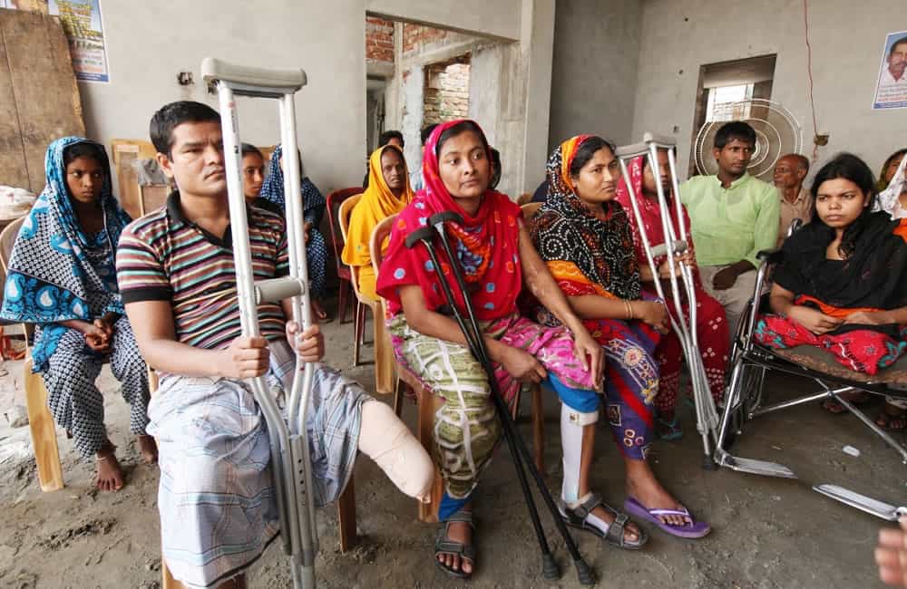 A survivor of the Rana Plaza building collapse