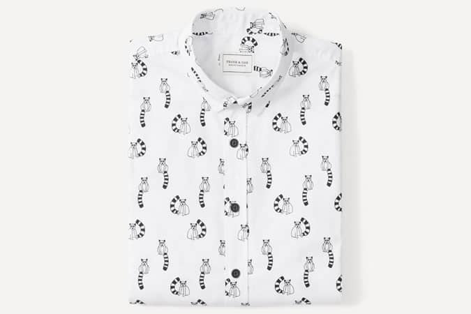 Frank & Oak Lemur Printed Poplin Short-Sleeve Shirt