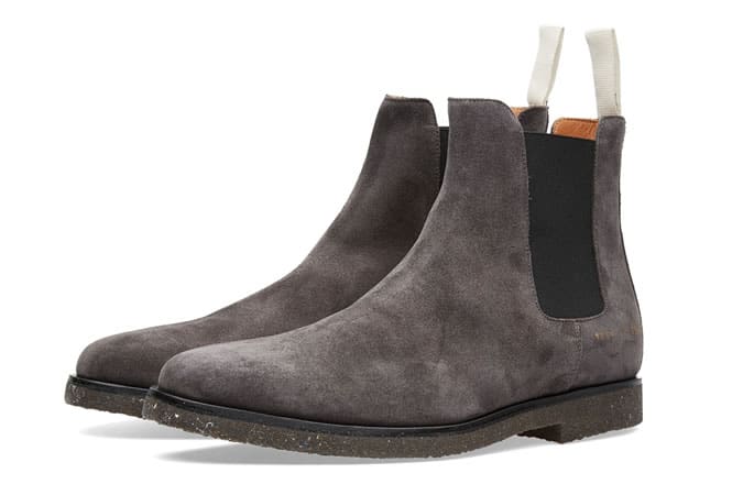 Common Projects Chelsea In Black Suede
