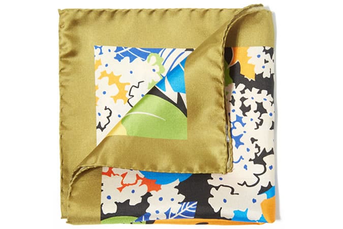 Richard James Olive Summer Jungle Pocket Square