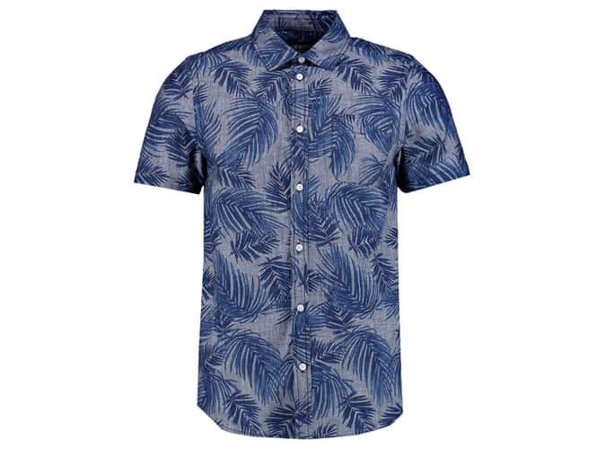 Short-Sleeved Palm Print Shirt