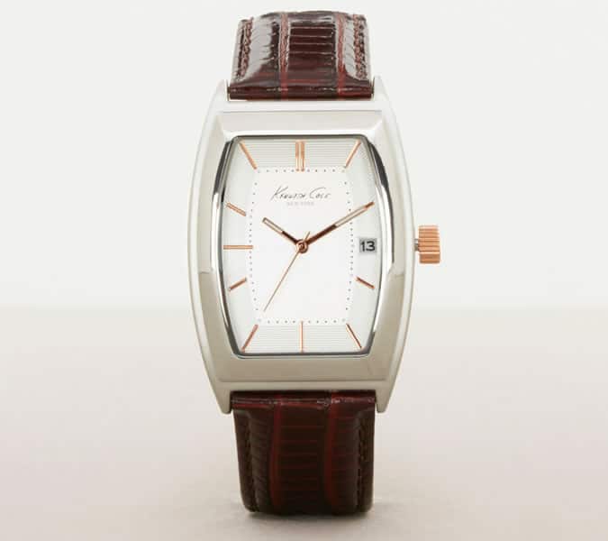 Kenneth Cole Silvertone Barrel watch