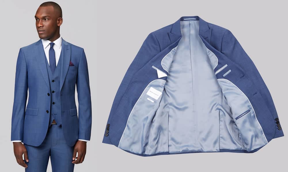 French Connection Slim-Fit Faded Blue Suit