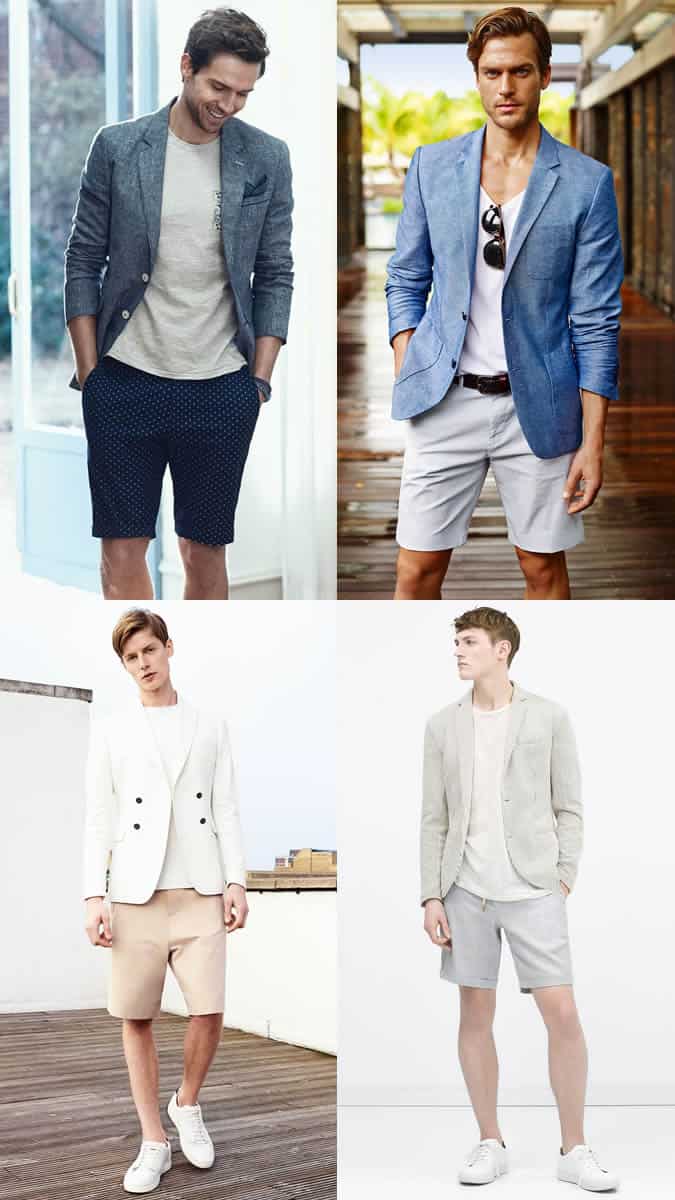 Men's Tailored Shorts, T-Shirts and Blazer Summer Fashion/Style Outfit Inspiration Lookbook
