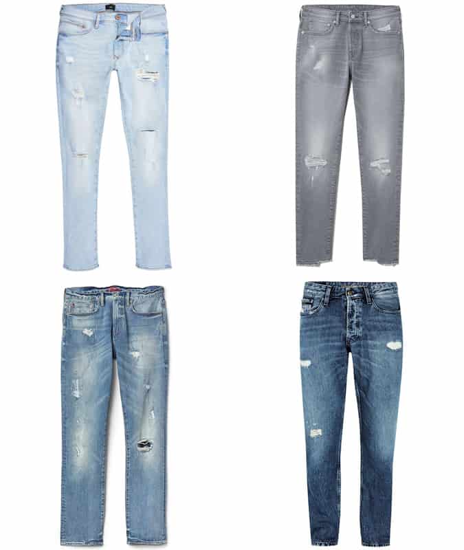 Men's Distressed Denim Jeans