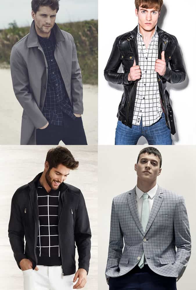 Men's Graph and Windowpane Checks Outfit Inspiration Lookbook