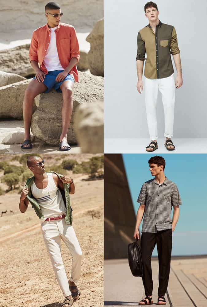 Men's Holiday/Summer Fashion Outfit Inspiration - Leather Sandals