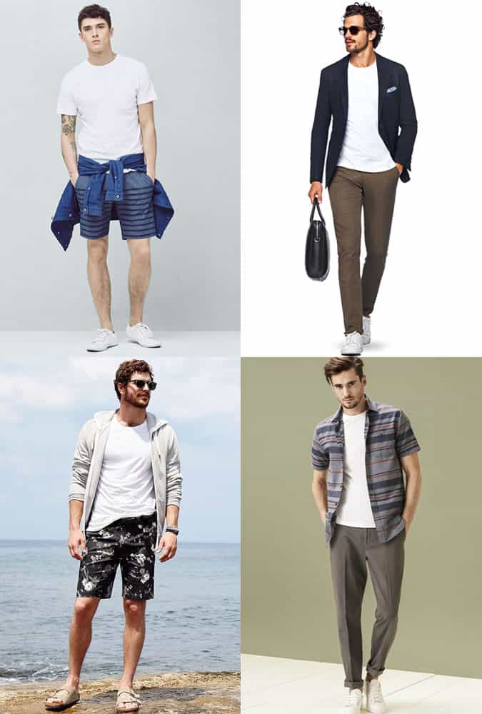 Men's Holiday/Summer Fashion Outfit Inspiration - White T-Shirts