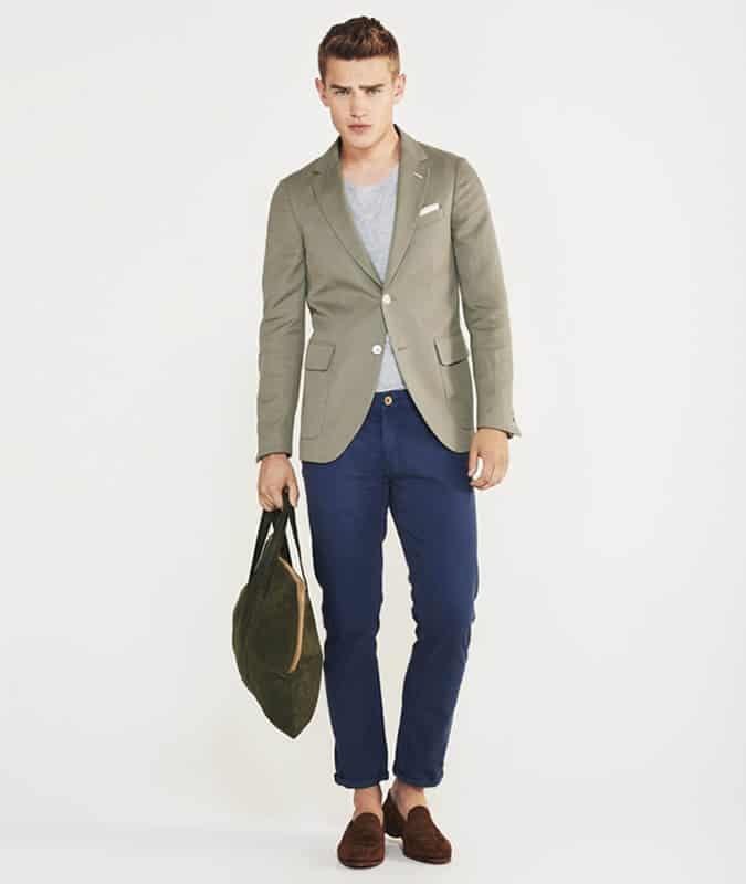 Men's Outfit Inspiration Lookbook - Green + Blue Blazer and Trouser Combos