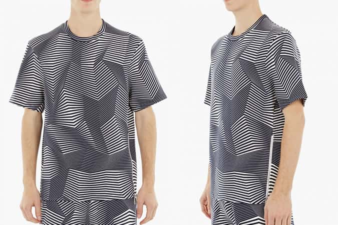 Neil Barrett Blue Geometric Short-Sleeved Sweatshirt