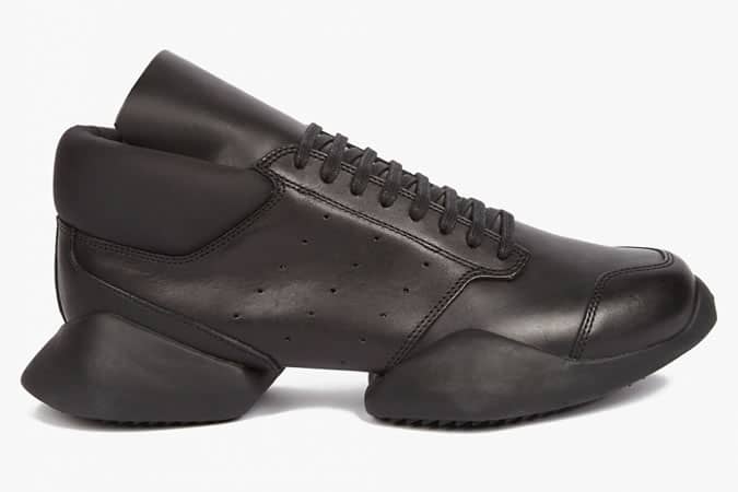 Adidas By Rick Owens Black Leather Running Sneakers