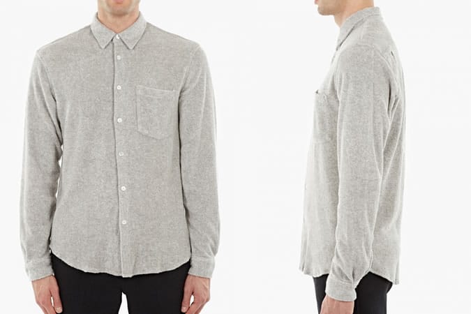 Our Legacy Grey Cotton Towelling Shirt