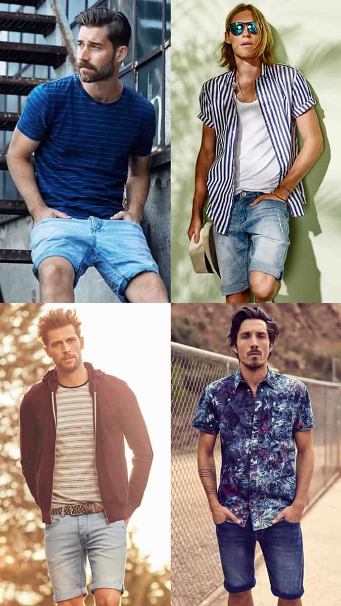 Men's Summer Denim Shorts Fashion/Style Outfit Inspiration Lookbook