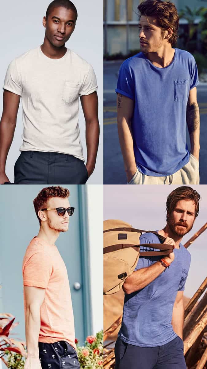 Men's Washed Out/Faded/Worn In T-Shirts Summer Outfit Inspiration Lookbook