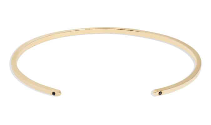 MEN'S SLIM CUFF IN YELLOW GOLD WITH BLACK DIAMONDS