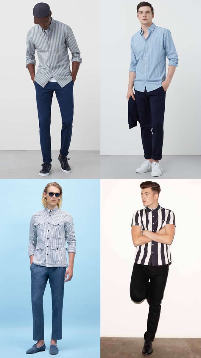 Men's Vertical Stripes Outfit Inspiration Lookbook