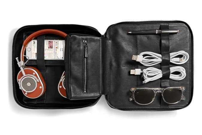 This Is Ground Grande Tech Dopp Kit Leather Travel Organiser