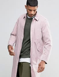 ASOS Trench Coat with Parka Detail in Pink