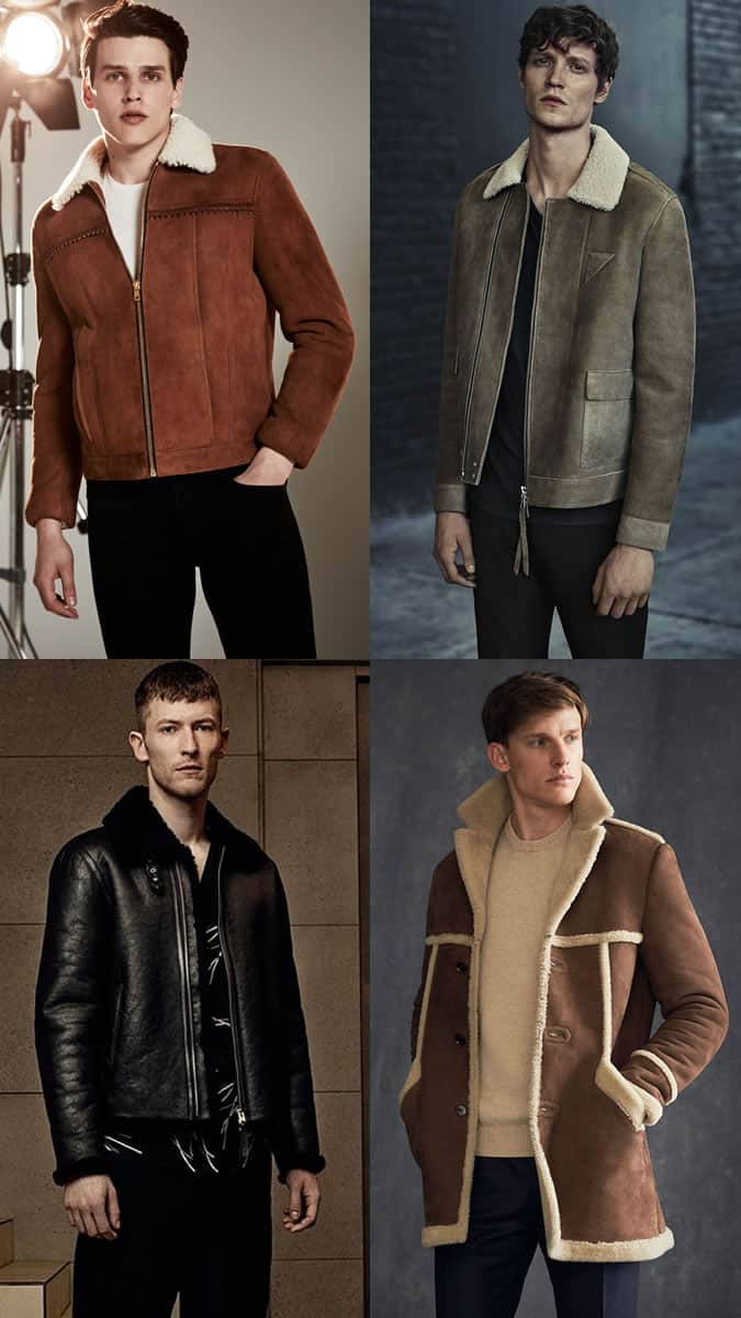 Men's Shearling Coats and Jackets outfit inspiration lookbook